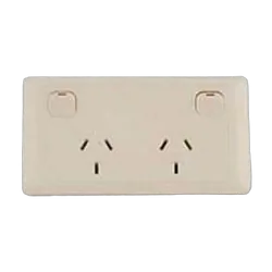 CMS Electracom Double 10A Power Outlet w/ 20A Install Couplers Beige. J16.2Bg