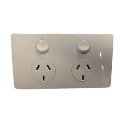 CMS Power Outlet Double Natural White