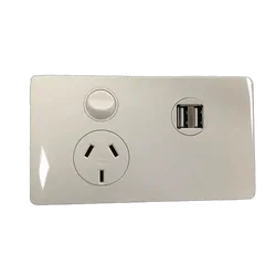 CMS Electracom Power Outlet - Single Natural White And Dual 4A USB