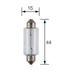 Festoon Globe 12v 21watt 15mmx44mm 10 PACK. 47273