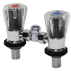 Tap set chromed brass mixer with crystal knobs & 3/8 BSPM outlet