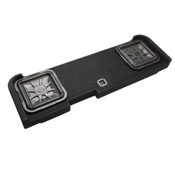 Kicker 51KGMDL7T122L7T custom subwoofer enclosure with two 12" speakers fits select 2008-up Chevrolet Silverado and GMC Sierra Crew Cab trucks