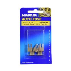 Narva 7.5 Amp Brown Micro 2 Blade Fuse (Blister Pack Of 5)