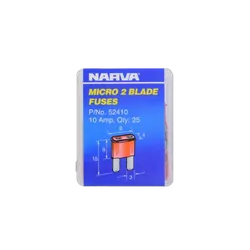 Narva 10 Amp Red Micro 2 Blade Fuse (Box Of 25)
