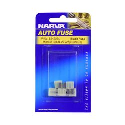 Narva 20 Amp Yellow Micro 2 Blade Fuse (Blister Pack Of 5)