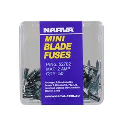 Narva 2 Amp Grey Mini Blade Fuse (Box Of 50)