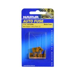 Narva 5 Amp Orange Mini Blade Fuse (Blister Pack Of 5)