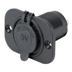 Charger Dual Port Usb+ Black Flushmount