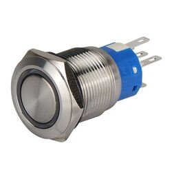 Switch Round Stainless Steel Illuminated (On) Off 12V