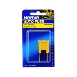 Narva 60 Amp Yellow Male Plug In Fusible Link (Blister Pack Of 1)