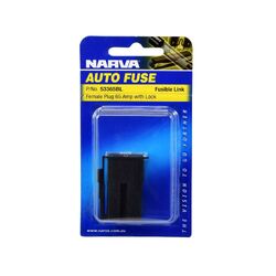 Narva 65 Amp Black Female Fusible Link - Plug In With Lock (Blister Pack Of 1)
