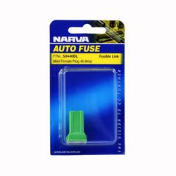 Narva 40 Amp Green Mini Female Fusible Link - Plug In (Blister Pack Of 1)
