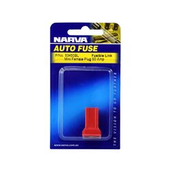 Narva 50 Amp Red Mini Female Fusible Link - Plug In (Blister Pack Of 1)