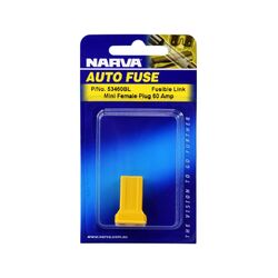 Narva 60 Amp Yellow Mini Female Fusible Link - Plug In (Blister Pack Of 1)