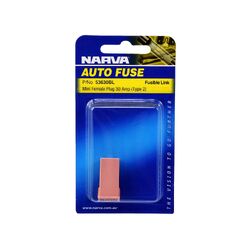 Narva 30 Amp Pink Mini Female Fusible Links - Plug In (Blister Pack Of 1)