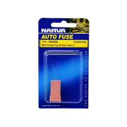Narva 30 Amp Pink Mini Female Fusible Links - Plug In (Blister Pack Of 1)