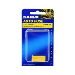 Narva 60 Amp Yellow Mini Female Fusible Links - Plug In (Blister Pack Of 1)