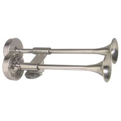 Stainless Steel 12V Dual Trumpet Shorty Deluxe