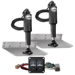 Lenco 9 inch x 12 inch Standard Mount Trim Tab & Double Rocker Switch Kit