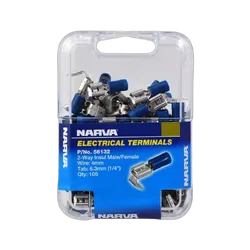 Narva 2-Way Insulated Connector Blue (100)