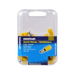 Narva 5.0mm Male Bullet Terminal Yellow (50 Pack)