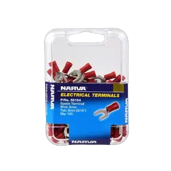 Narva 5.0mm Spade Terminal Red (100 Pack)