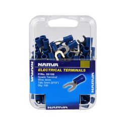 Narva 5.0mm Spade Terminal Blue (100 Pack)