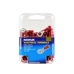 Narva 6.3mm Ring Terminal Red (100 Pack)