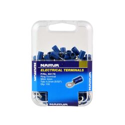 Narva 4.3mm Ring Terminal Blue (100 Pack)