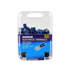 Narva 5.0mm Ring Terminal Blue (100 Pack)