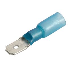 Narva 6.3 X 0.8mm Adhesive Lined Male Blade Terminal Blue (50 Pack)