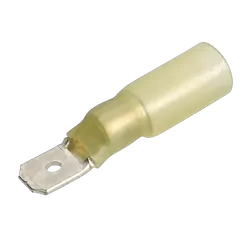 Narva 6.3 X 0.8mm Adhesive Lined Male Blade Terminal Yellow (Blister Pack Of 15)