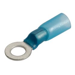 Narva 5mm Adhesive Lined Ring Terminal Blue 3/16" Inch Diameter (Blister Pack Of 20)