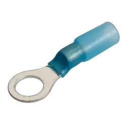 Narva 6.3mm Adhesive Lined Ring Terminal Blue 1/4" Inch Diameter (Blister Pack Of 20)