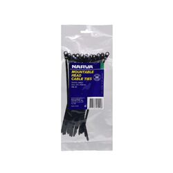 Narva Mountable Head Cable Tie 4.8 X 200mm (25 Pack)