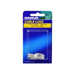 Narva 25mm2 6mm Stud Flared Entry Cable Lug (Blister Pack Of 2)