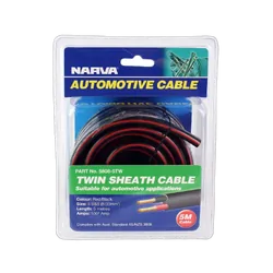 Narva 100A 8 B&S Twin Core Cable - 5M Red/Black With Black Tracer