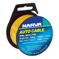 Narva 10A 3mm Yellow Single Core Cable (7M)