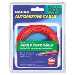 Narva 15A 4mm Red Single Core Cable (10M)
