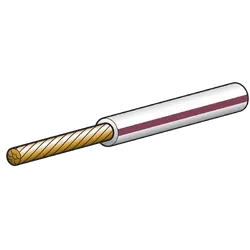 Narva 15A 4mm White Single Core Cable With Brown Tracer (30M)
