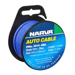 Narva Cable S/Core 4mm 15A 4M Blue