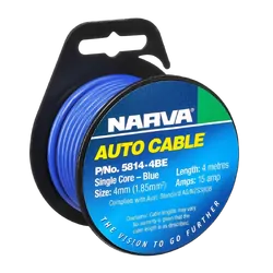 Narva Cable S/Core 4mm 15A 4M Blue