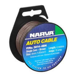 Narva Cable S/Core 4mm 15A 4M Brown