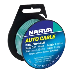 Narva Cable S/Core 4mm 15A 4M Green
