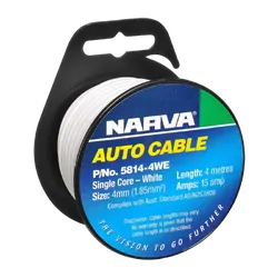 Narva Cable S/Core 4mm 15A 4M White