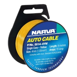 Narva Cable S/Core 4mm 15A 4M Yellow