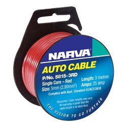 Narva 25A 5mm Red Single Core Cable (3M)