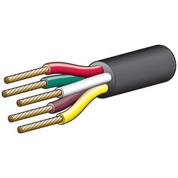 Narva 4A 2mm 5 Core Economy Trailer Cable (100M) Red, Green, Yellow, White, Brown With Black Sheath