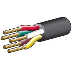 Narva 5A 2.5mm 5 Core Trailer Cable (100M) Red, Green, Yellow, White, Brown With Black Sheath
