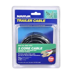 Narva 5A 2.5mm 5 Core Trailer Cable (10M) Red, Green, Yellow, White, Brown